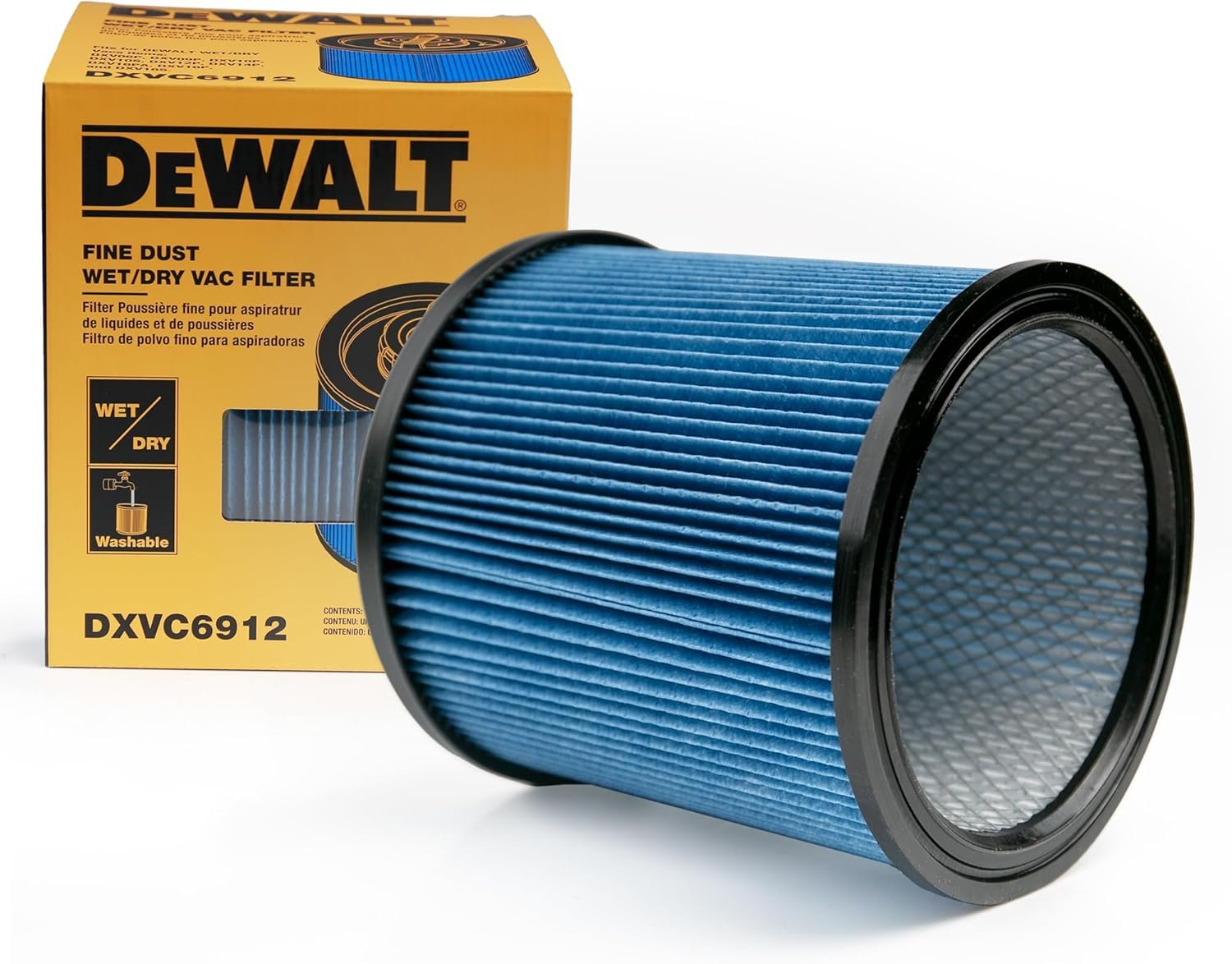 DEWALT HEPA Vacuum Filter Replacement DXVC6912, Fit for 6-16 Gallon Wet Dry Vacuum Cleaner, Compatible with DXV06P, DXV09P, DXV09PA, DXV10P, DXV10PL, DXV10S, DXV10SA, DXV10SB, DXV12P, DXV14P, DXV16P
