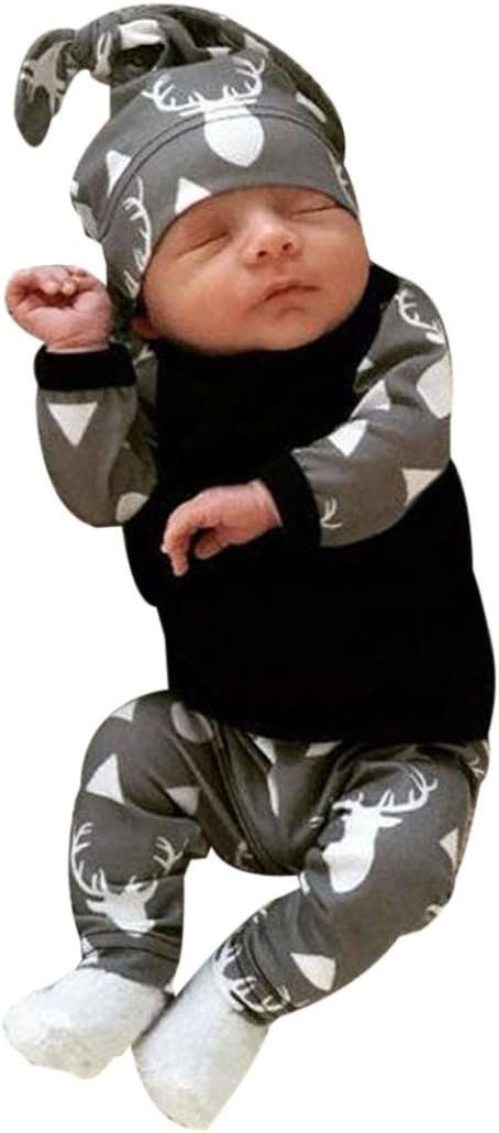 Ensemble Manteau Garçon Pyjama Enfant Fille Manche Longue Blouse Haut Top+ Pantalons + Bonnet - 3~18 Mois
