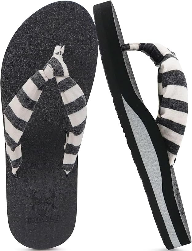 Femme été Tissu Thong Mousse de Yoga Plates Coussined Sandales plage et piscine Chaussures