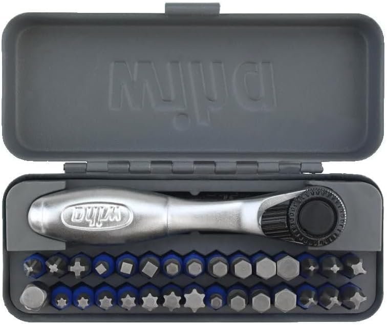 Wiha 76889 32 Piece GoBox TerminatorBlue Impact Bit Set with Mini Ratchet