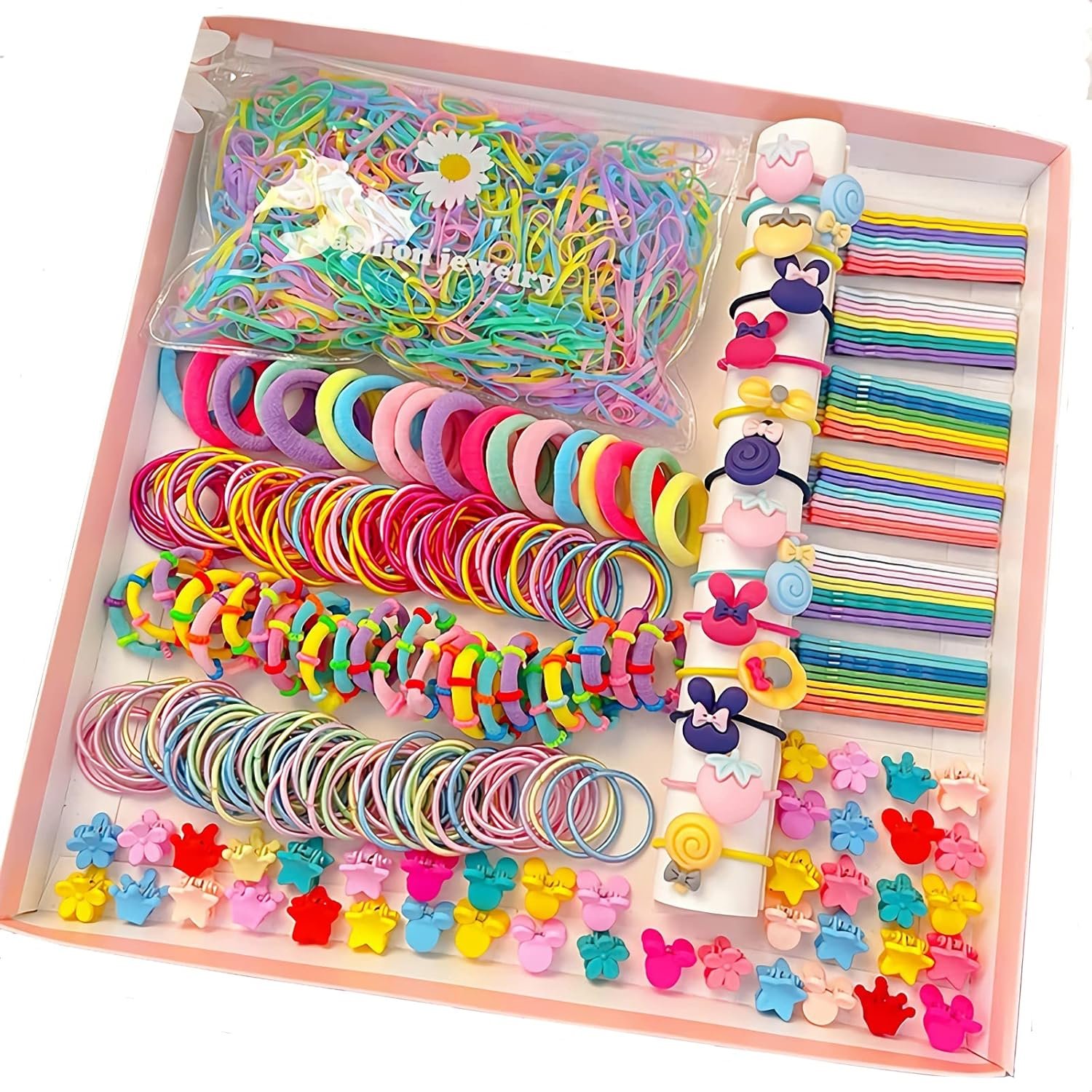 1220 pcs Coffret Cadeau Accessoires Cheveux Bébé Petites Filles Pinces à Cheveux Noeuds Cravates Tout-Petits Barrettes Épingles à Cheveux