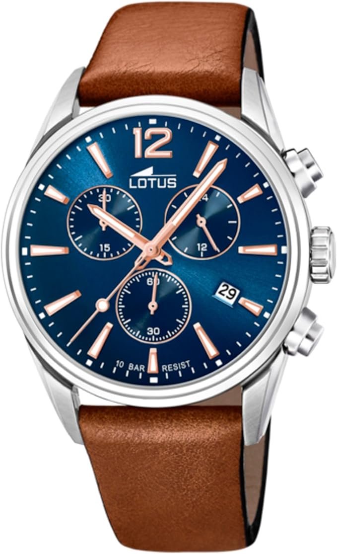 LOTUS Men's Blue Chrono Leather Watch Bracelet