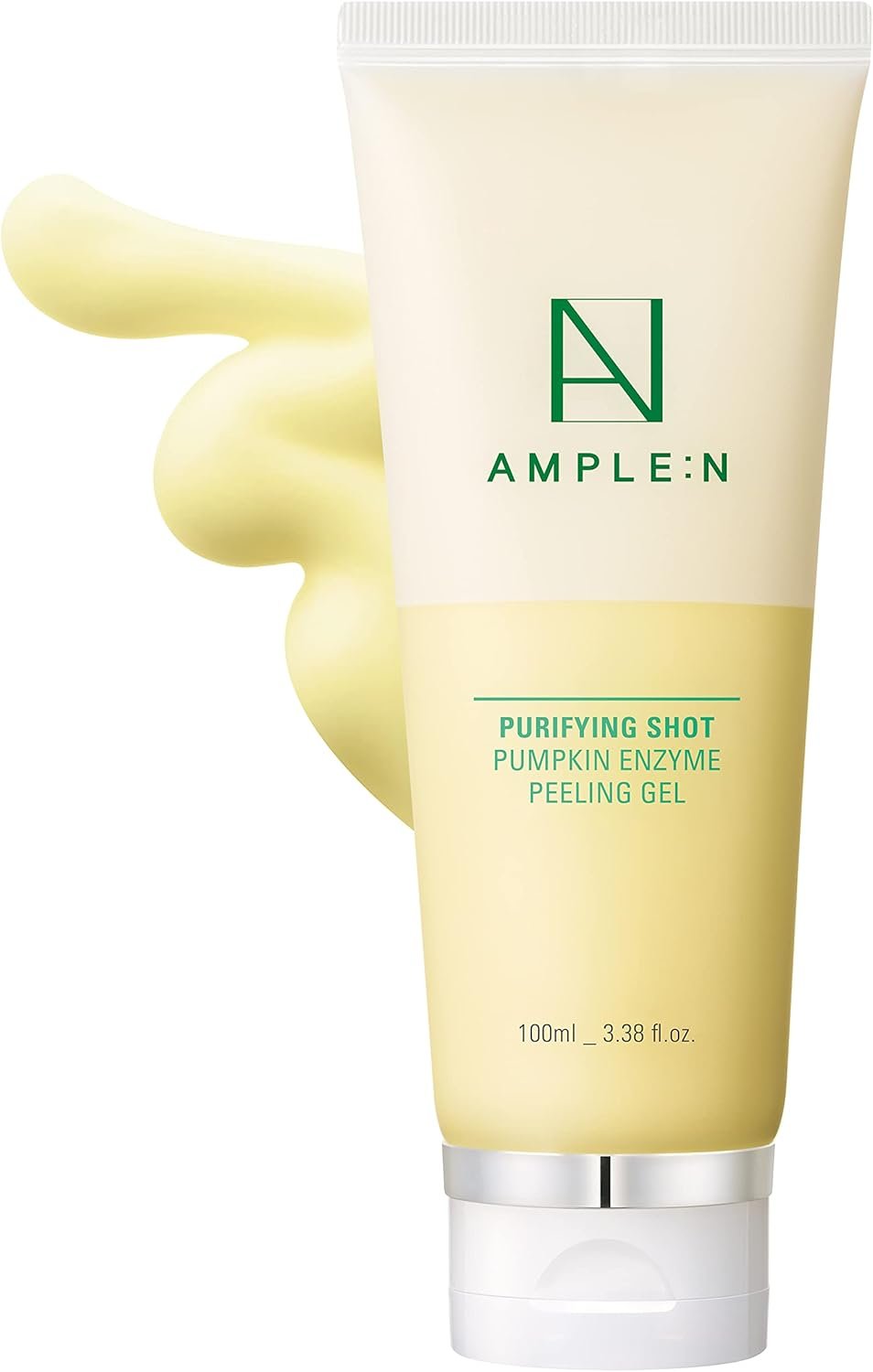 N Gel gommant purifiant aux enzymes de citrouille - Gel exfoliant à l'extrait de Centella Asiatica et au Ginseng " Gommage doux exfoliant pour le visage, 100 ml