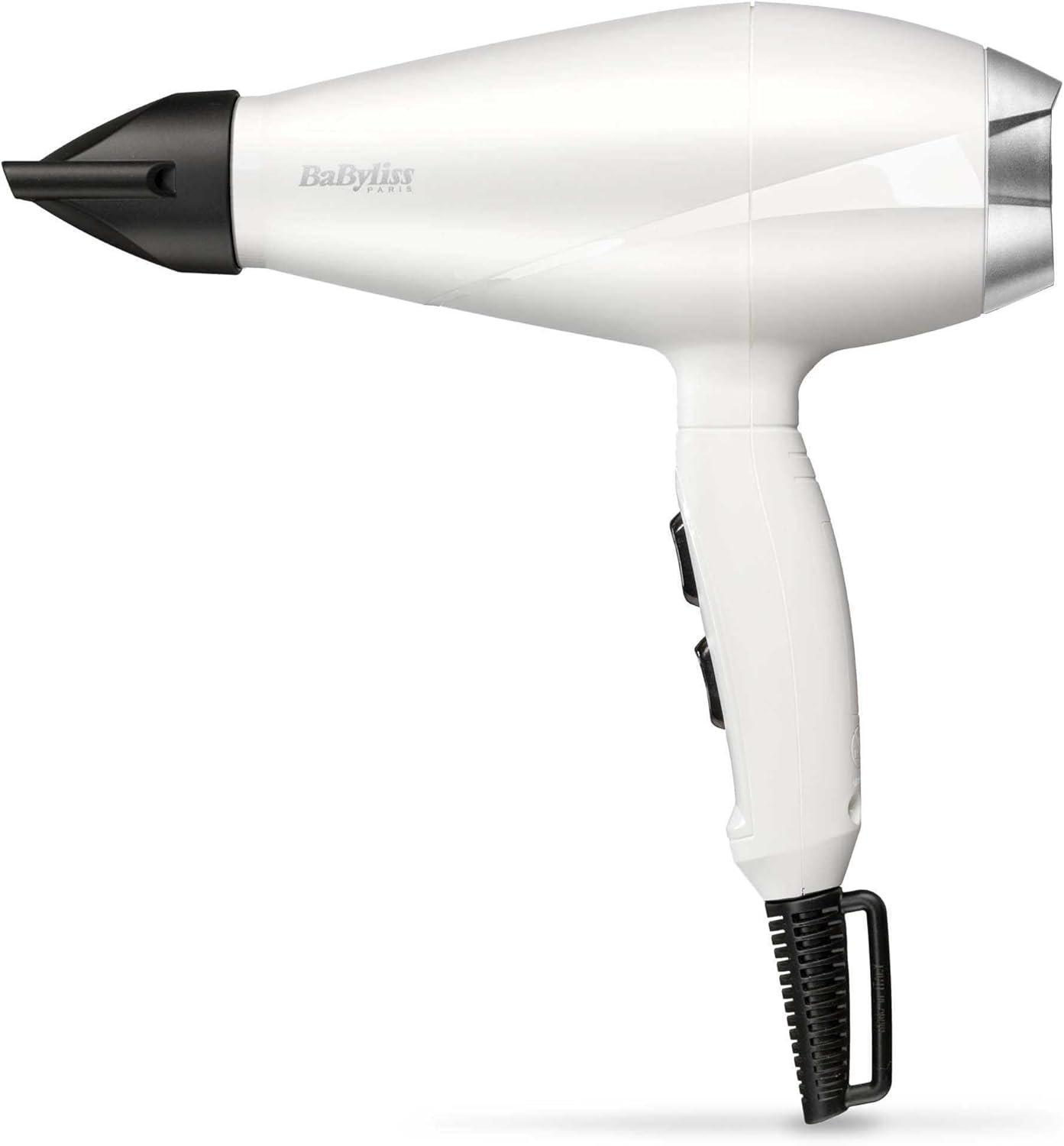 Sèche-cheveux Speed Pro 2000 Sèche cheveux 2000W Moteur Professionnel AC Fabriqué en Italie Léger Technologie Ionique Anti-Frisottis 3 réglages température 2 réglages vitesses Blanc 6704WE