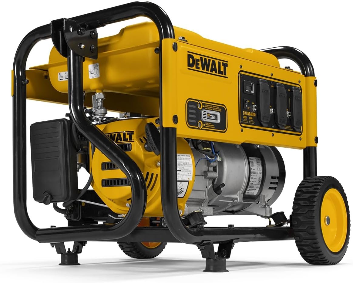 DeWalt 5,000 Starting Watt Portable Gas Generator, 223cc Engine, Idle Control Technology, CO Protect Carbon Monoxide Detection, Never-Flat Wheels, Emergency Jobsite Power, 49 State