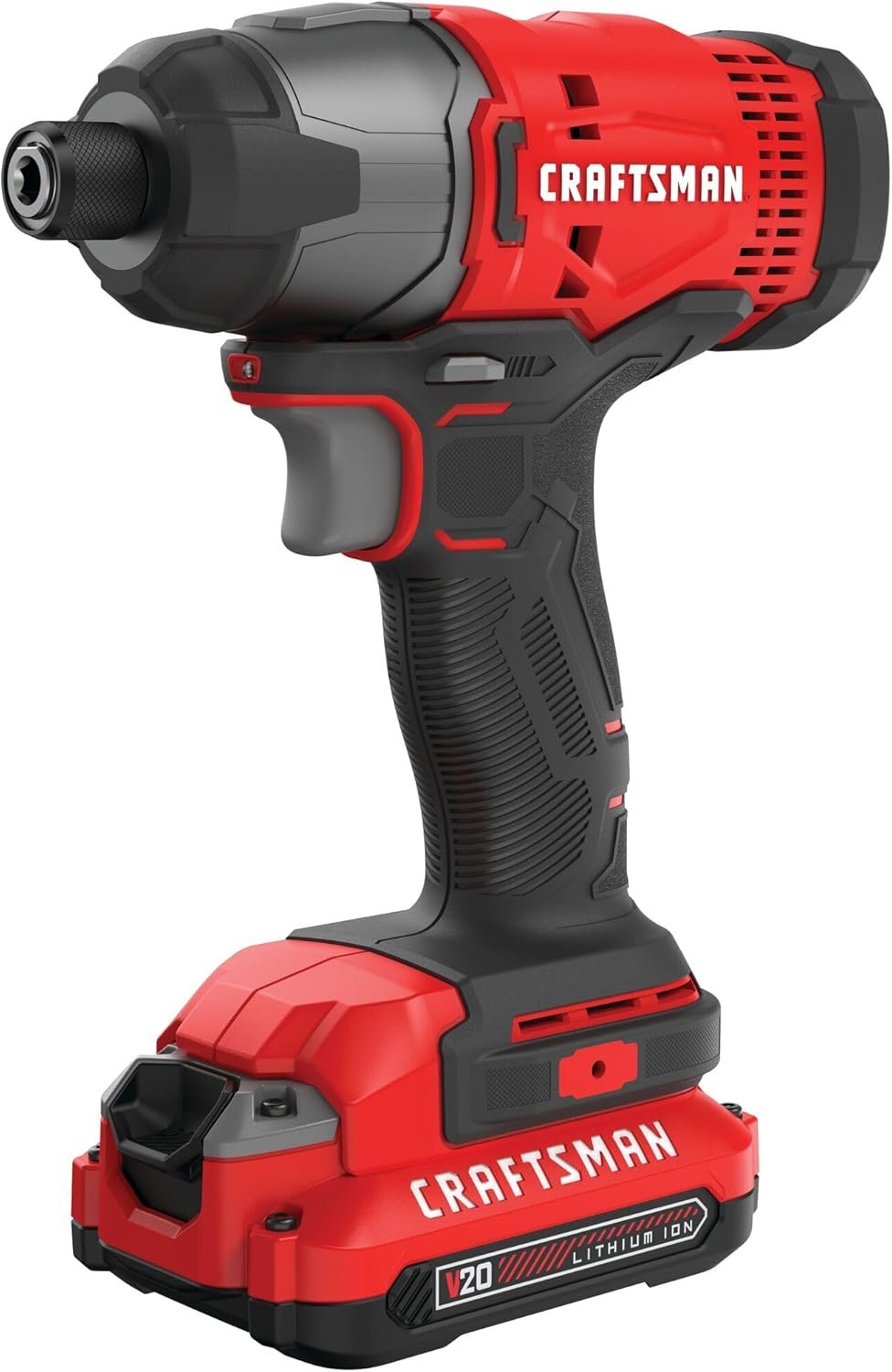 CRAFTSMAN 20V MAX Impact Driver Kit, 1/4 Inch, 2,800 RPM, LED Work Light, 1.5 Amp Hr Battery and Charger Included (CMCF800C1)