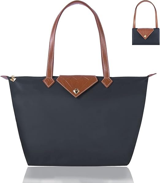 Sac à Bandoulière de Pliage Grande Capacité Sac a Main Nylon Dames Shopping Pliant Fourre-tout Plage Sac de Voyage Imperméable Occasionnel