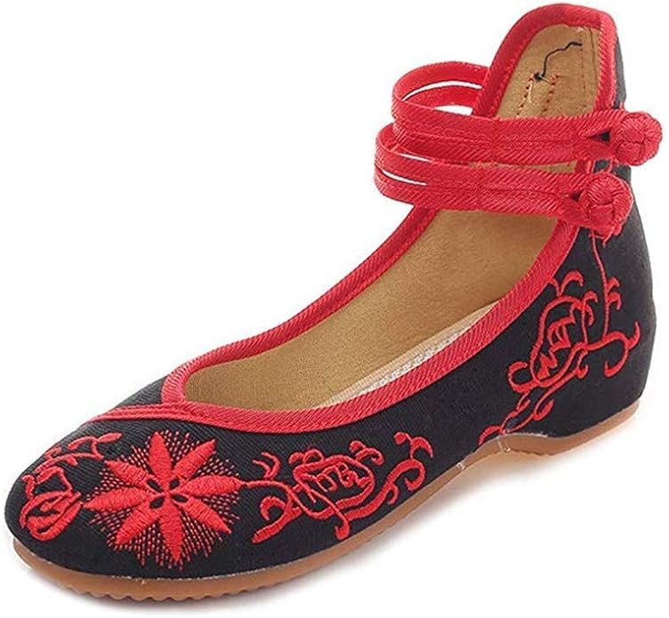 Chaussures de Ballet brodées Plates décontractées pour Dames