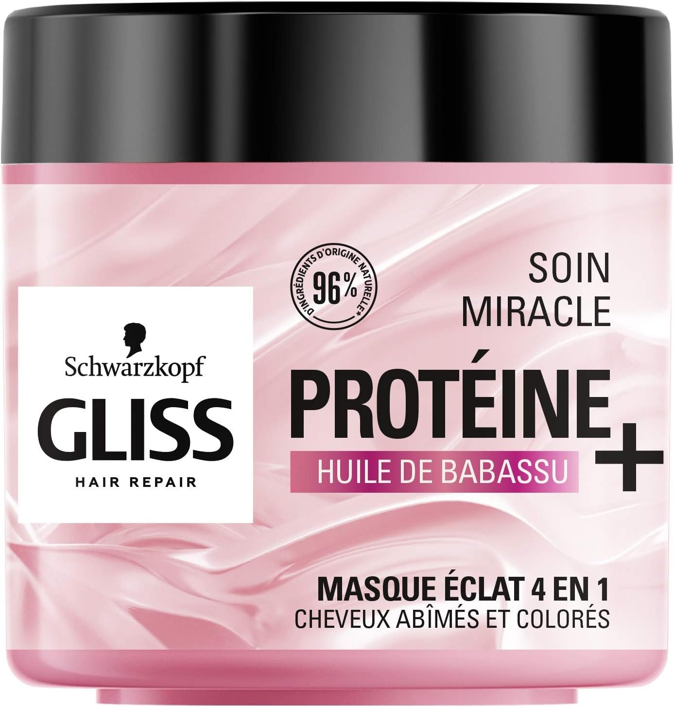 Schwarzkopf - Gliss - Masque Soin Miracle Eclat 4 en 1 - Cheveux abîmés et colorés-400ml