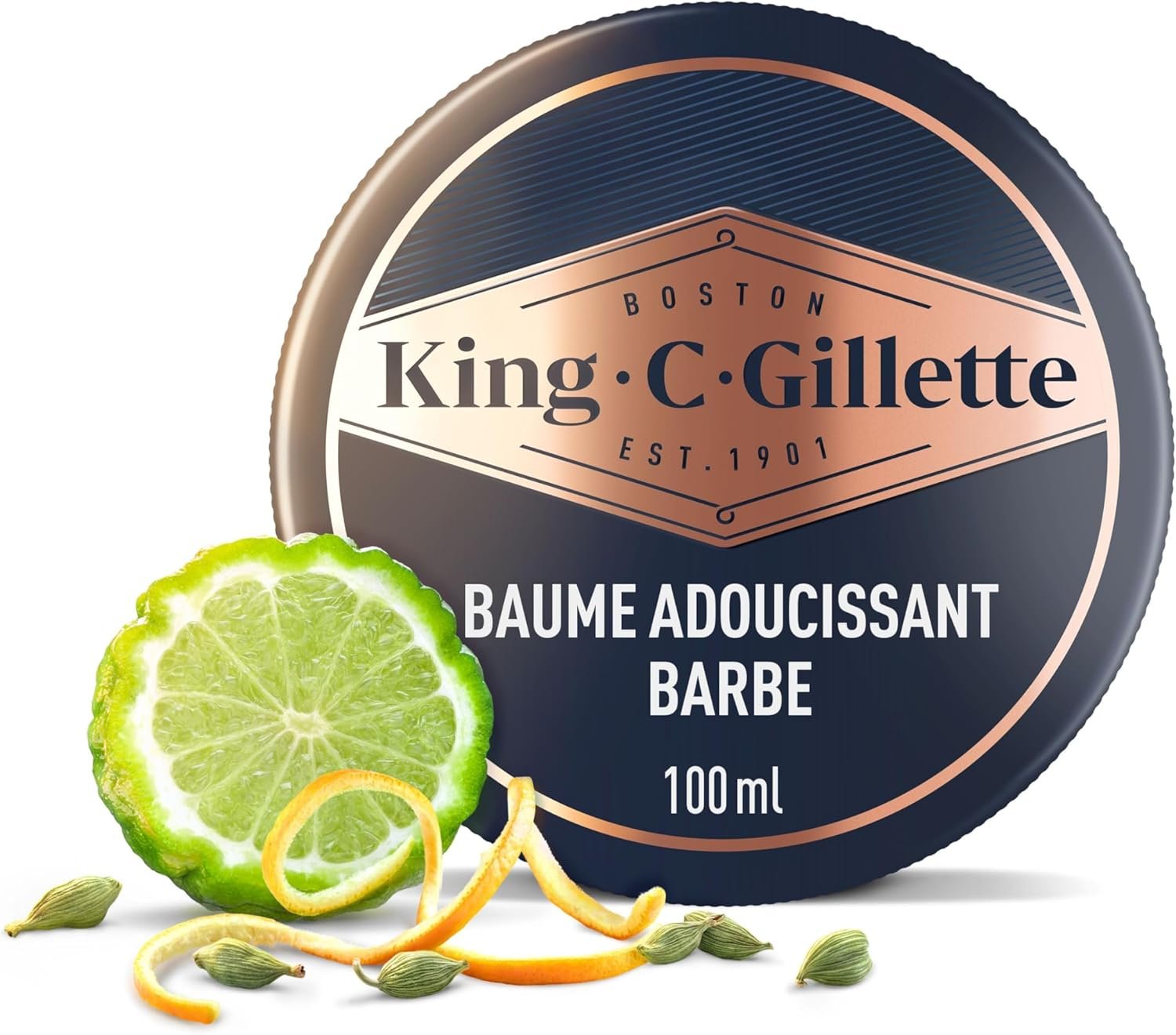 Soin Barbe Homme, Baume Revitalisant, 100 ml Conditionneur Adoucissant au Beurre de Cacao, Parfumé, Formule Légère Hydrate et Revitalise