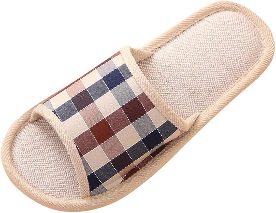 Pantoufles Femmes/Hommes Mode Casual Couples Gingham Home Indoor Floor Flat Chaussures