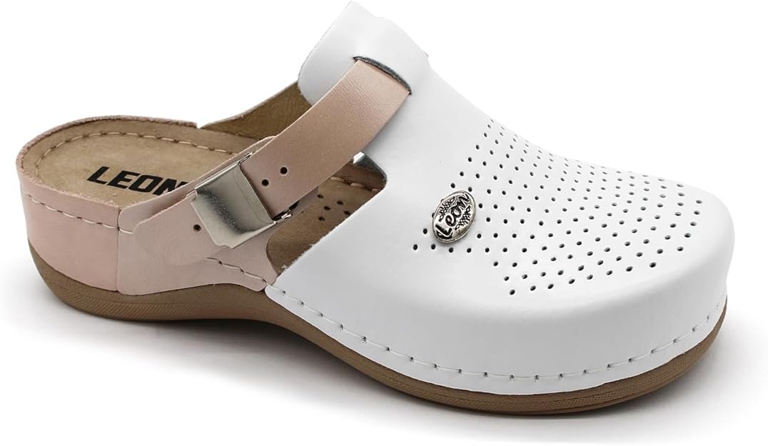 Sandales Sabots Mules Chaussures en Cuir, Femme