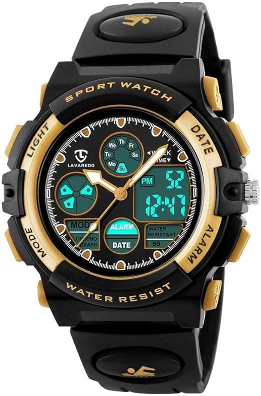 Montre Digitale Enfant avec Chronomètre, Eclairage, Alarme, Calendrier-Montres Sport pour Fille Garcon avec Bracelet en Silicone