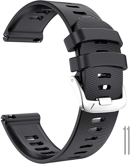 Compatible avec Garmin Forerunner 245/Vivoactive 3/Forerunner 645 Bracelet, 20mm Bracelet en Silicone de Rechange pour Garmin Venu/Venu SQ/Venu 2 Plus/Vivomove HR Smart Watch