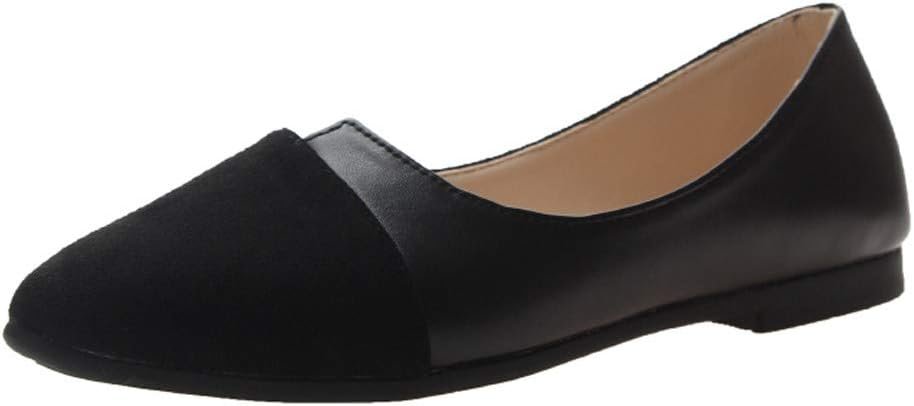 Chaussures Femmes Splice Couleur Appartements Mode Bout Pointu Ballerine Ballet Flat Slip