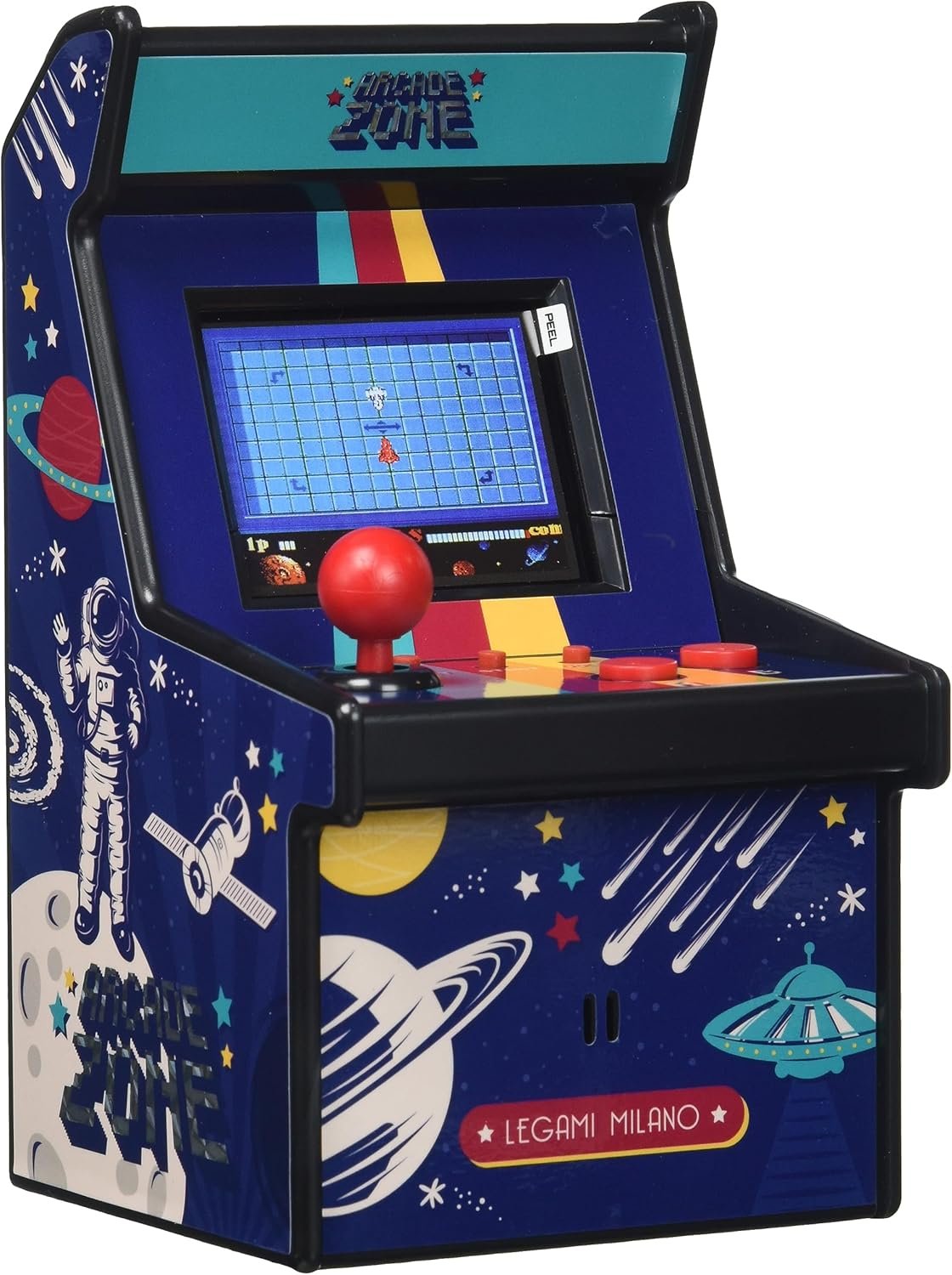 Mini Arcade de Jeux Vidéo, 240 Jeux, avec Lumières et Sons, Volume Réglable, Langue Anglaise, Ecran Couleur, 8,5x15,4 cm