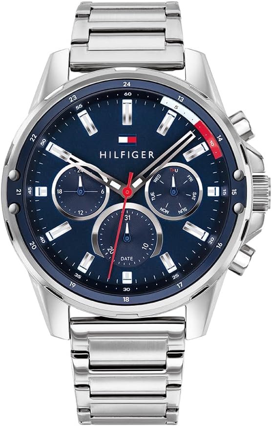 Montre Analogique Multifunction à Quartz pour Homme avec Bracelet en Acier Inoxydable ou en Silicone