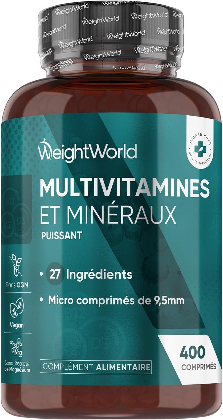 Multivitamins and Minerals, 400 Vegan Micro-Tablets (+ 1 Year), 27 Essential Nutrients - Vitamins A B C D E K, Calcium, Magnesium, Zinc, Iron, Iodine, Potassium, Vitamins, Minerals and Supplements