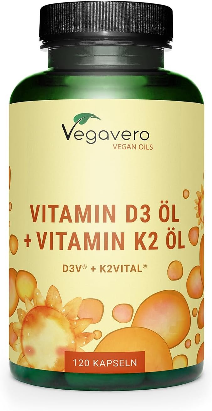 Vitamine D3 K2 Vegan | Haute Biodisponibilité | Immunité + Os + Anti Inflammatoire | Sans Additifs & Testé en Laboratoire | Vit D3 1000 IU | 120 Gélules (4 Mois)