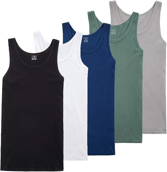 Débardeur Homme Lot de 5 Maillot de 100% Coton Maillot de Corps