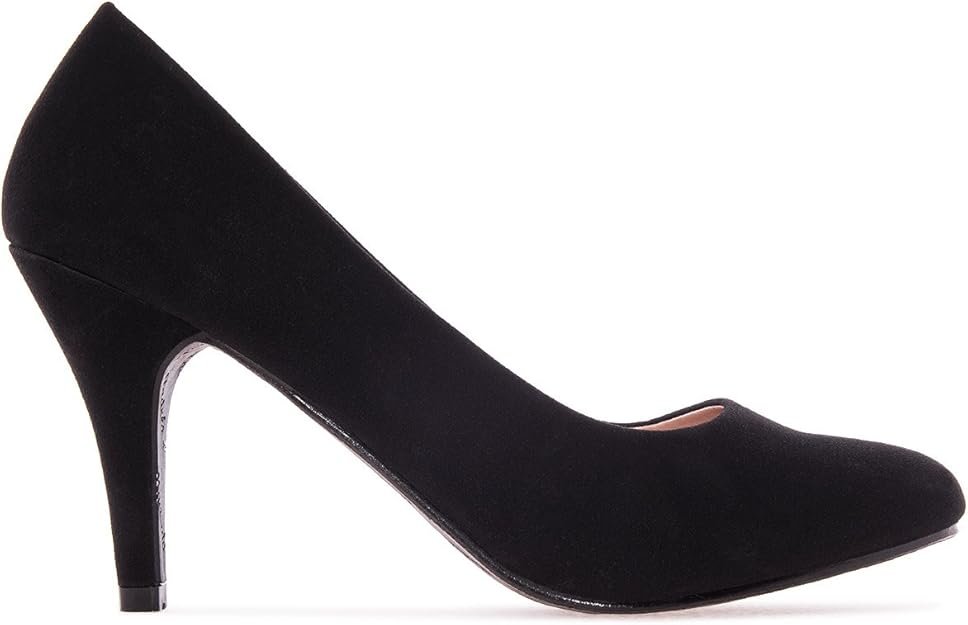 Élégants Escarpins rétro pour Femme Bout Arrondi - Talons Moyens Fins