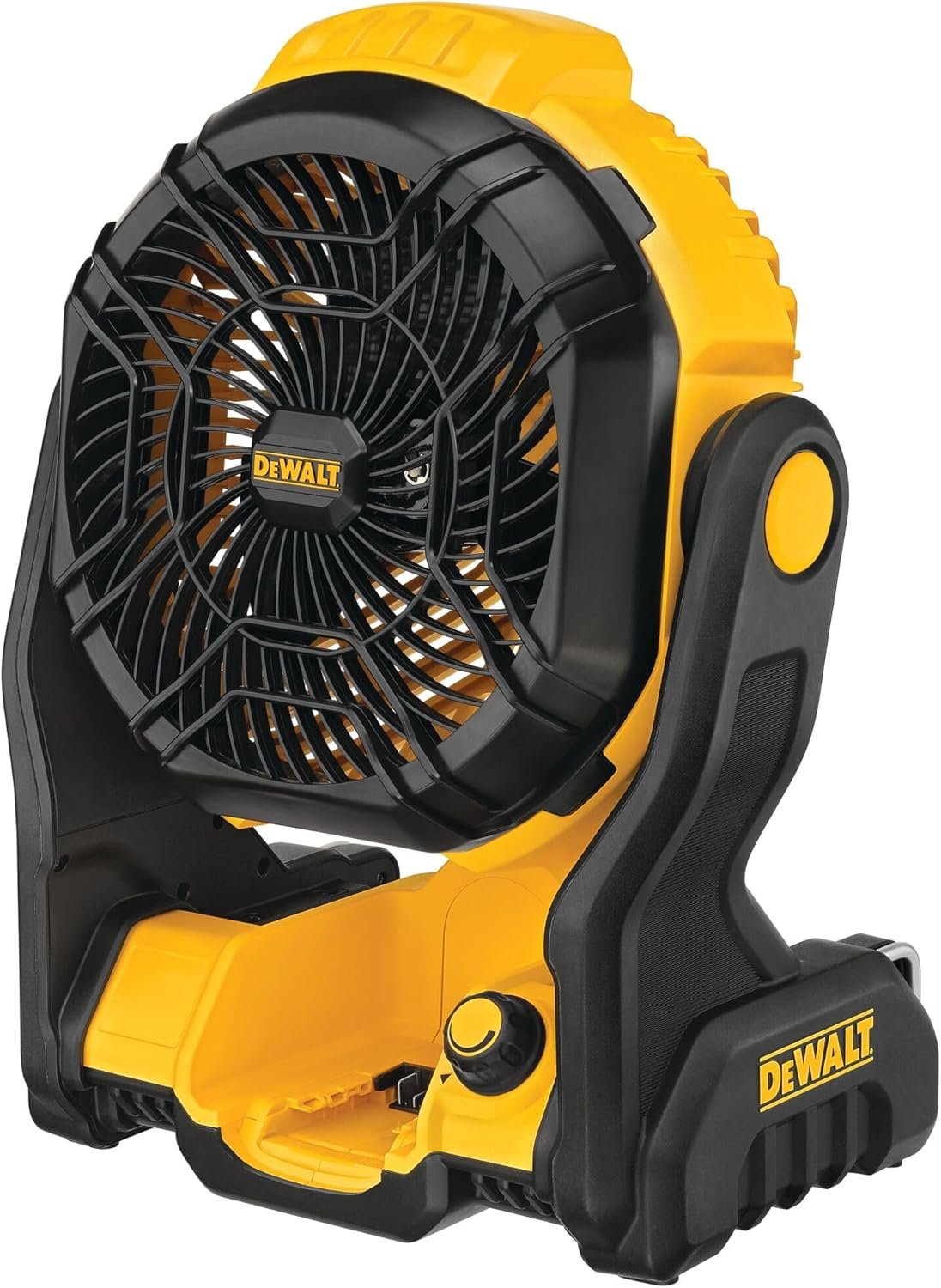 DEWALT 20V MAX Portable Fan, Battery Powered Rechargeable Cordless Shop Fan, Up to 4.5 Hrs Runtime, Variable Speed, 650 CFM, Tool Only (DCE512)