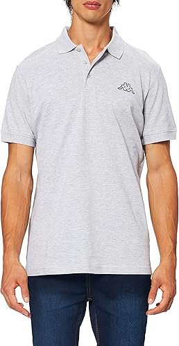 Polo Unisexe 100% Coton Piqué Col Polo 3 Boutons Logo Brodé Collection Logo Sportstyle Gris Chiné Taille M