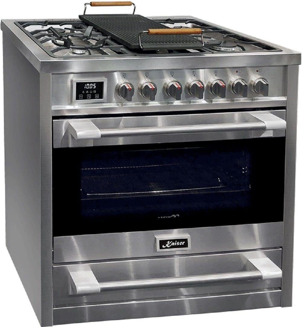 93505R Gaz Electrique Cuisinière 90cm/Four électrique/Cuisinière/ 115L / Plaque de cuisson au gaz/ 4,5 Kw WOK/ 8 fonctions/Autonettoyage/Gaz naturel et propane possibles/Qualité de luxe
