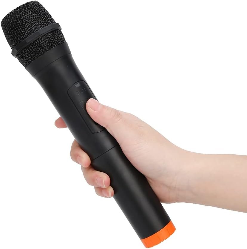 Microphone sans Fil VHF Portable Universel Professionnel, Micro de Réception USB en Plastique ABS Noir, Distance de Réception de 50 Mètres