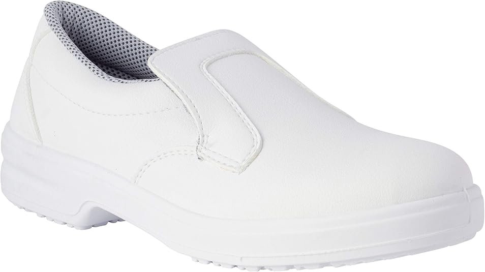 Chaussures de Travail Femme avec Embout de Sécurité en Composite, Chaussure Medicale et Cuisine Fermée sans Lacets, Antidérapant et Antichoc