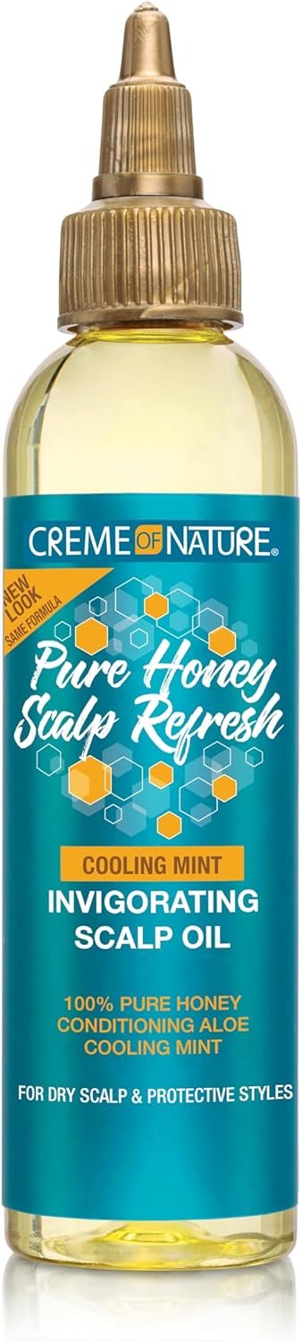 Pure Honey Scalp Refresh, Huile Légère Hydratante pour le Cuir Chevelu et Coiffures Protectrices, Soin pour Cheveux Bouclés Frisés Crépus, Hydrate Apaise et Revitalise, Flacon 118ml
