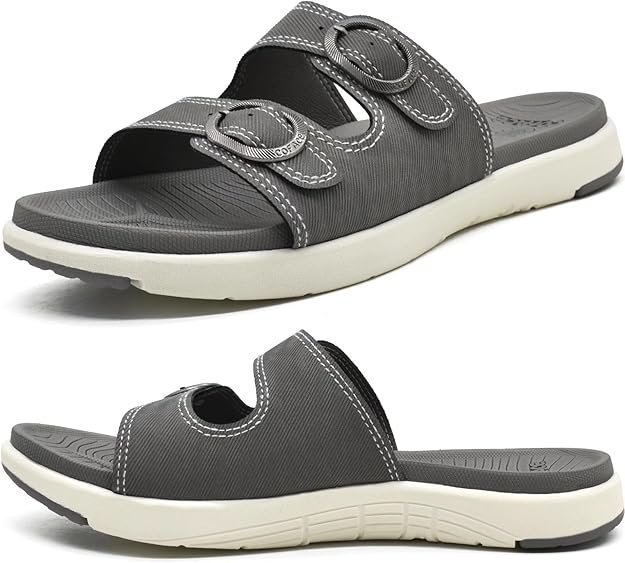 Sandales Femme Été Mode Orthopedique Slides Avec Support Confortable Plantar Fasciite Léger Sandale De Sangles Réglables