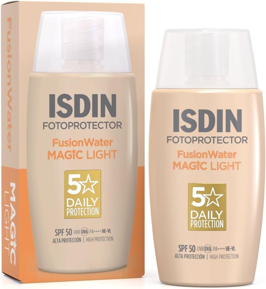 Fotoprotector Fusion Water MAGIC Color SPF 50 | Crème Solaire Teinté pour le Visage à Phase Aqueuse pour un Usage Quotidien | Texture Ultra-légère 50 ml
