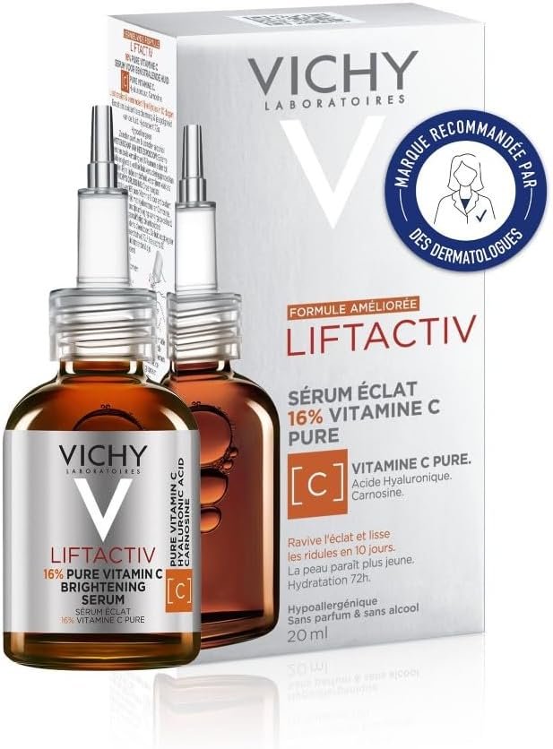 Liftactiv H A Vitamine C Sérum - Sérum Visage Antioxydant Enrichi en Vitamine Cg, Pycnogenol et Acide Hyaluronique - Action anti-rides et Anti Fatigue - Pour tous Types de Peau