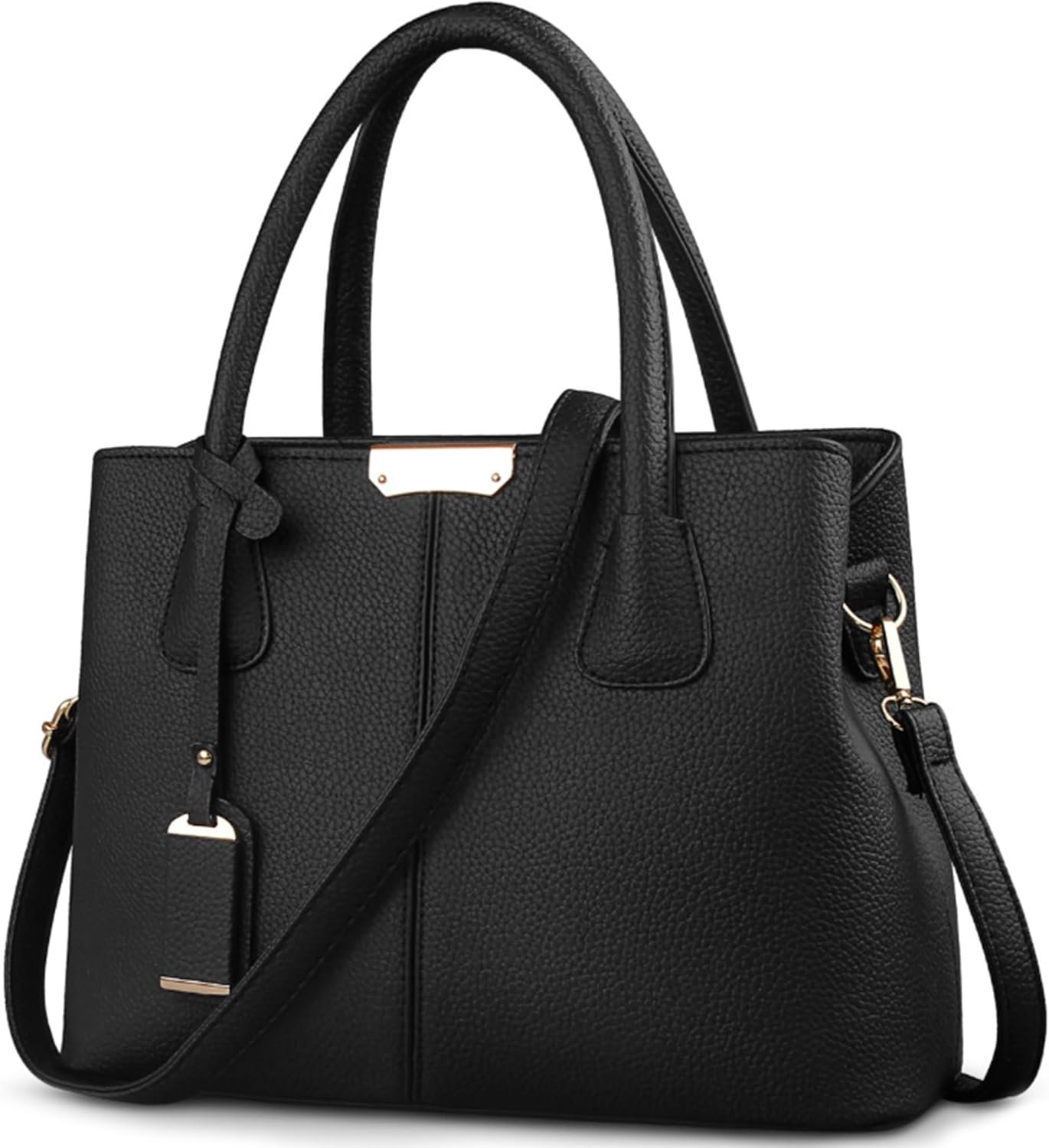 Sac à Main Femmes Mode Sac Bandoulière Sac Cuir PU Sac Bandoulière Léger Voyage Travailler Décontracté Quotidien Portable Grande Capacité Sac à Main Noir