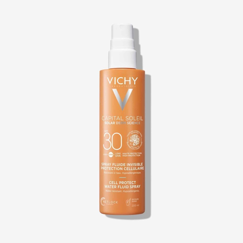 Capital Soleil, Crème Solaire SPF30, Visage et Corps, Résiste à l'Eau, Protection Très Large Spectre UVA et UVB, Tous Types de Peaux, Format Spray, 200 ml