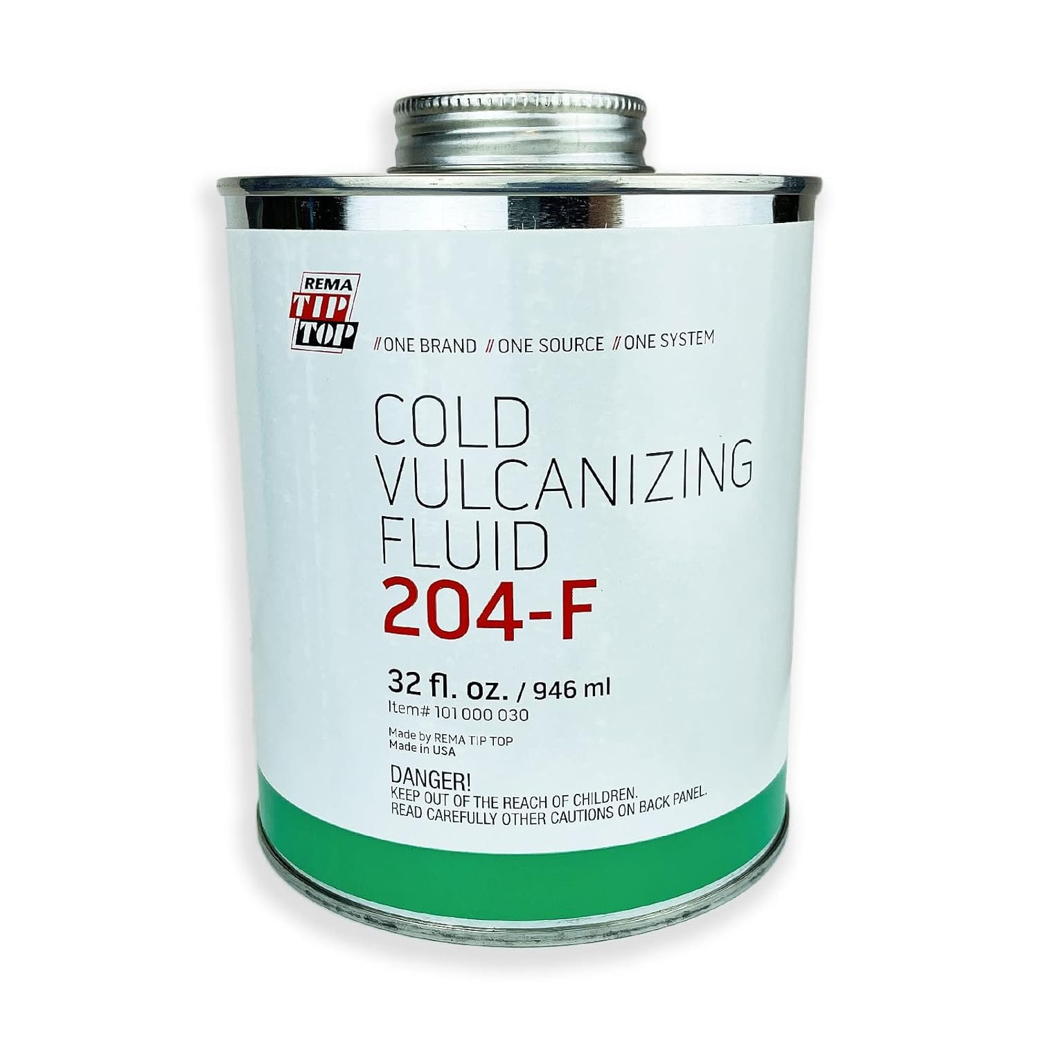 Rema Tip Top 204-F 32oz Can of Cold Vulcanizing Cement Tire and Inner Tube Patch Repair Glue Fluid