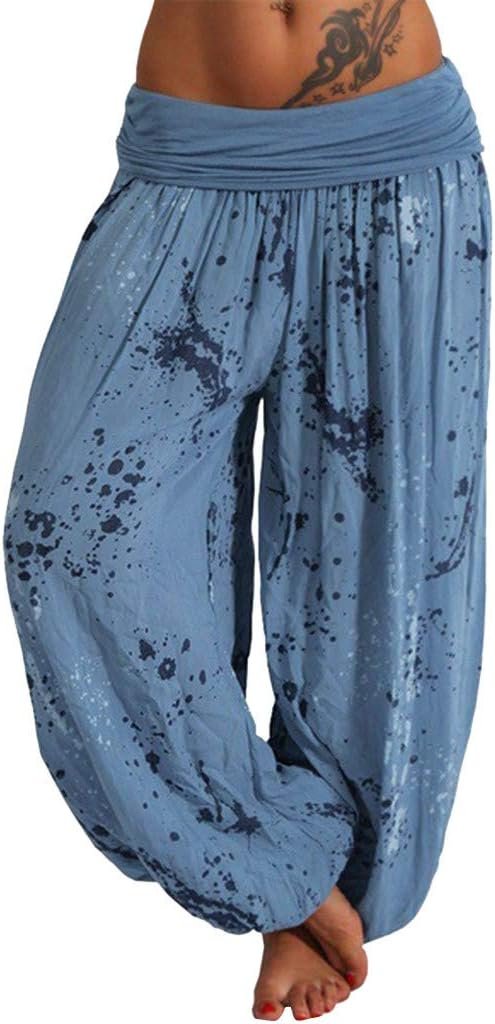 Pantalon Taille Elastique Baggy Detente pour Femmes Jambe Large