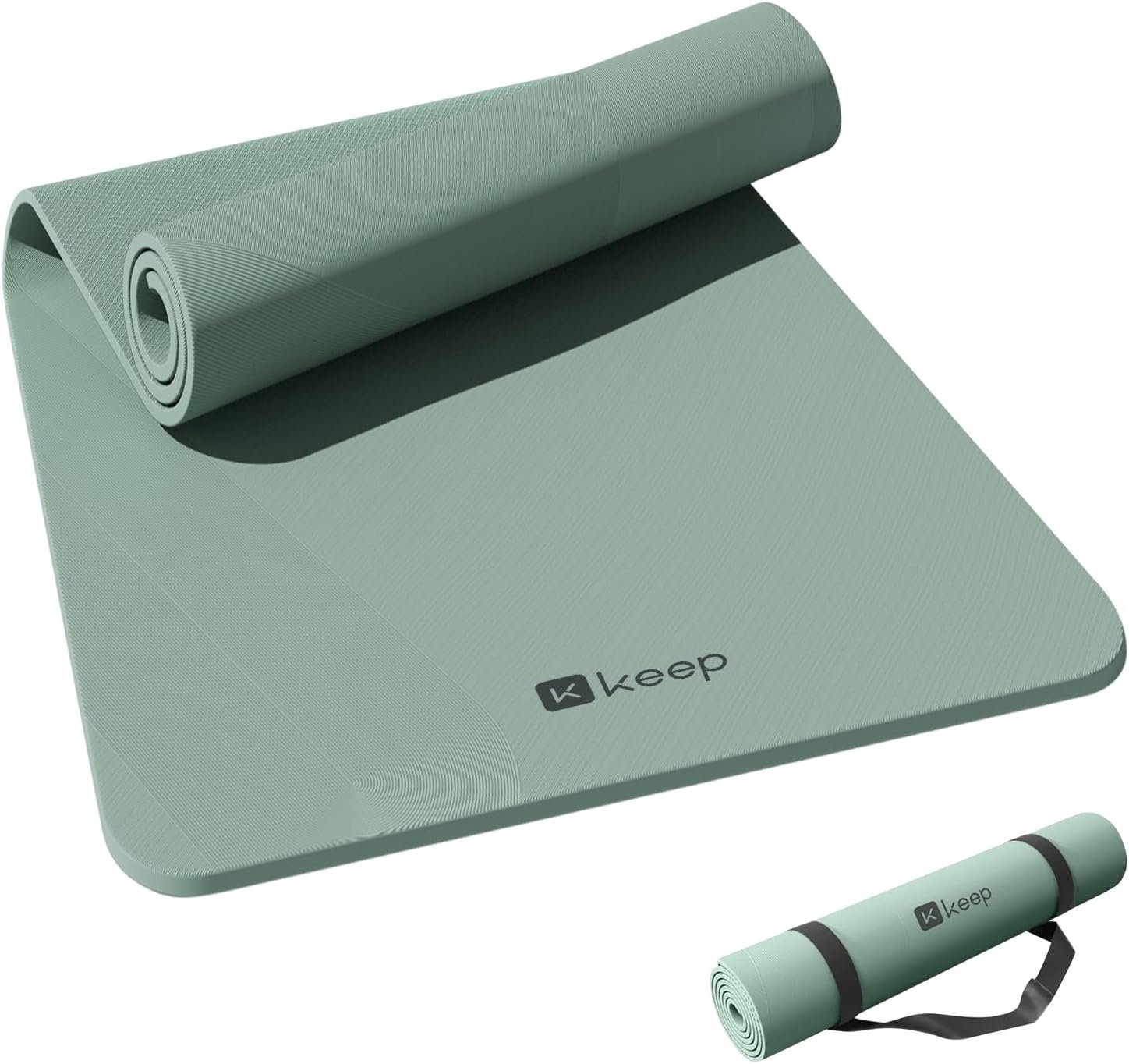 KEEP Extra Wide Yoga Mat, 7mm Thick 72" x 32" Exercise Mat Pale Green