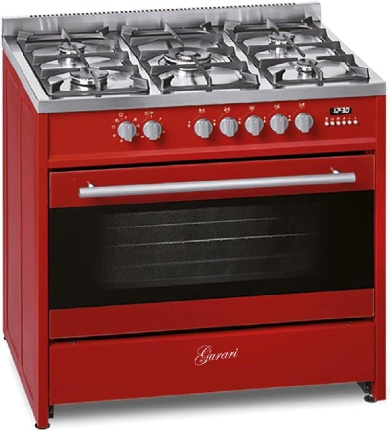 GCH E 911 R, Centre de cuisson électrique à gaz 90 cm/Range Coocker / 121L / 8 fonctions/Air chaud/Gril/ 5 brûleurs haute qualité/ 4 kw WOK/Gaz naturel/Gaz propane