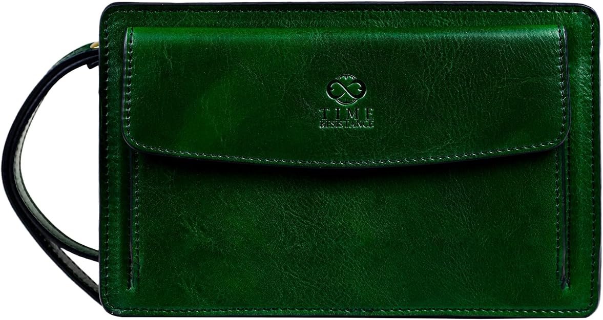 Pochette en Cuir pour Homme - Sac de Poignet Fait à la Main en Italie