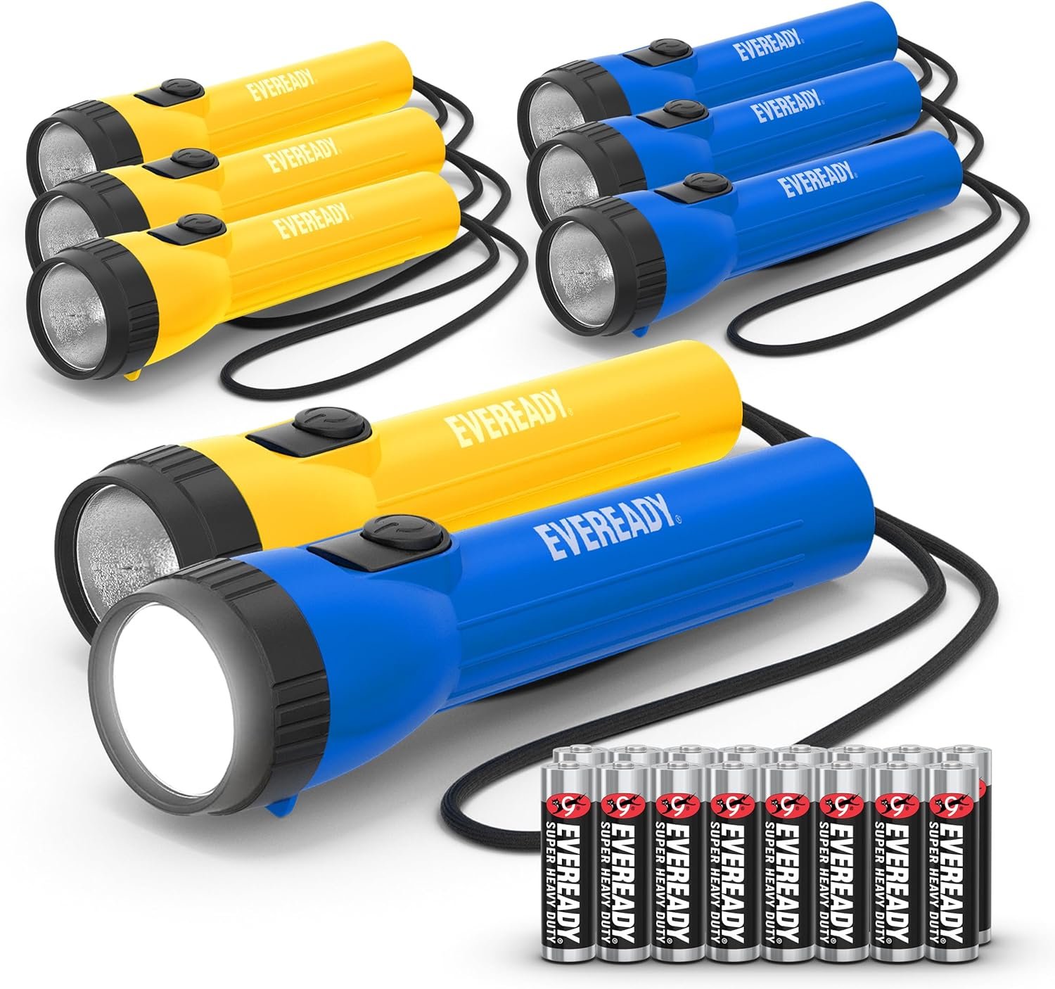 Lampe de poche LED Eveready (8-Pack) Lampes de poche fiables lumineuses pour une utilisation générale, idéal pour le camping, la voiture, la lampe de poche de panne de puissance d'urgence (batteries incluses)