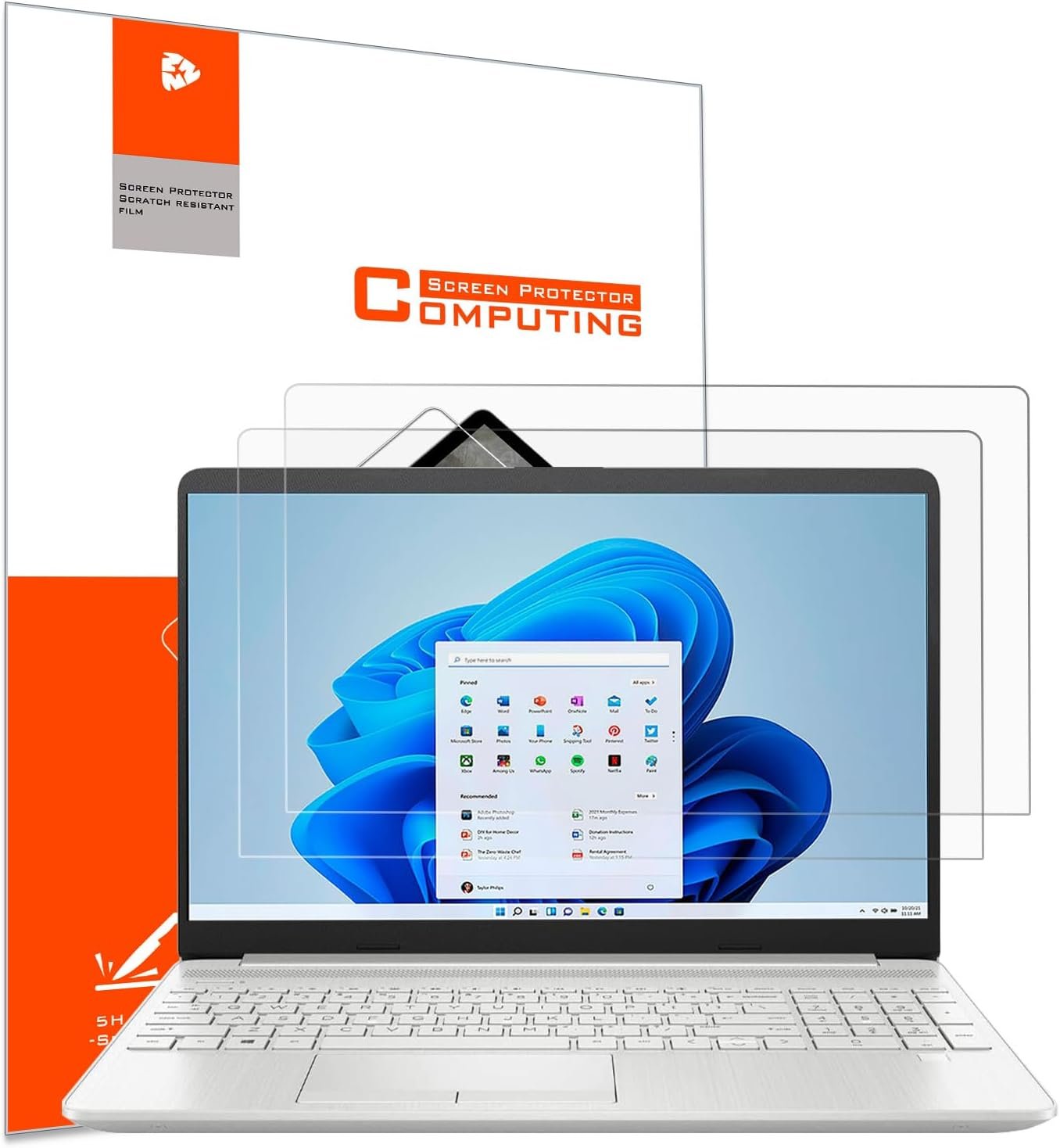 Lot de 2 films protecteurs d'écran mats anti-reflets de 17,3" pour ordinateur portable HP/Dell/Sony/Samsung/Lenovo/Acer/MSI/LG/Razer Blade 43,9 cm Format d'image 16:9, filtre de protection
