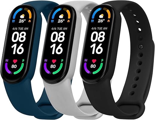 Bracelet pour Xiaomi Mi Band 5/Xiaomi Mi Band 6/7 / 4/3, Bracelets de Remplacement Xiaomi Bracelet de Montre en Nylon Tricoté Extensibles Tissés Acier Inoxydable pour Accessoires Xiaomi