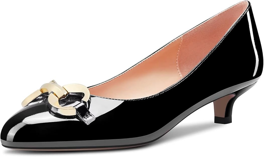 Femmes Bas Kitten Talon Heel Rond Bout Escarpins Slip-on Mariage