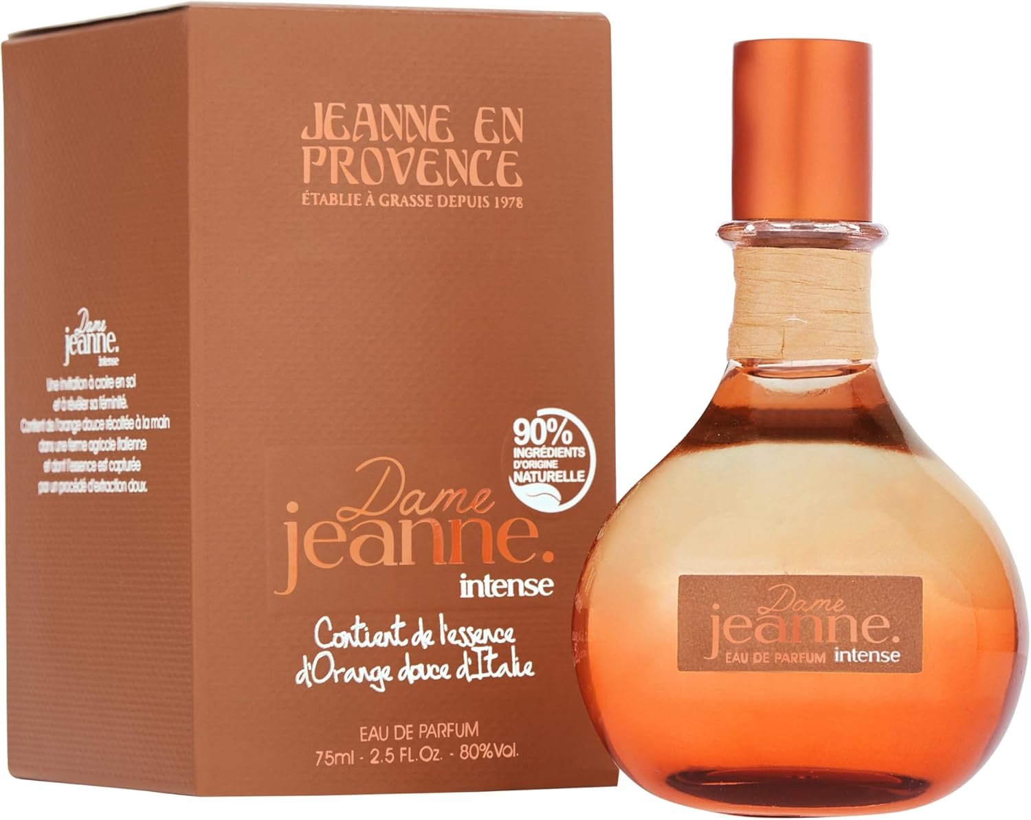 Parfum Femme Dame Jeanne Intense - Eau de parfum - Flacon Vaporisateur 75 ml - Fabriqué en France à Grasse