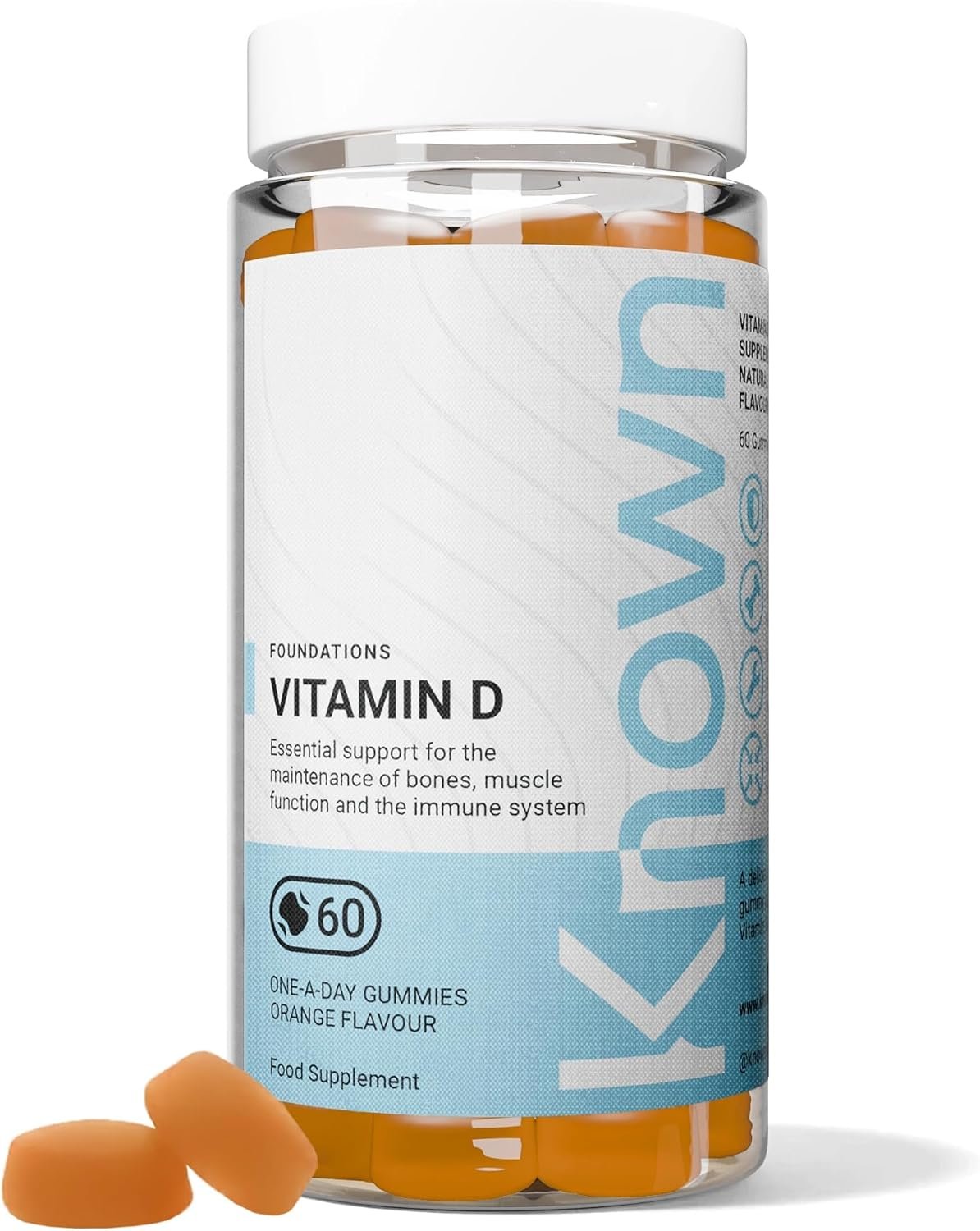Vitamin D3 Gummies 1000UI – Saveur Orange – 25µg Vitamin D3 – Complément Gommes Végétarien à Mâcher – Soutien Immunitaire, Os & Muscles – Cure 2 Mois – Pour Hommes & Femmes
