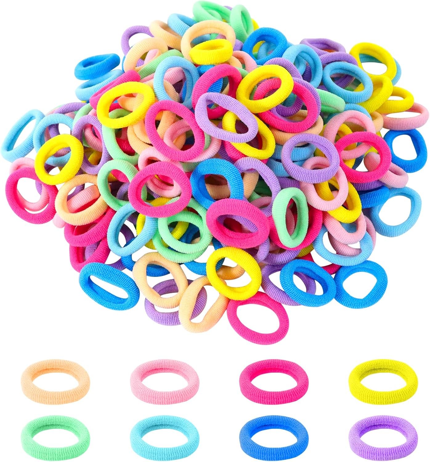 200 Pièces Élastiques à Cheveux Fille, Petit Elastique Cheveux, Élastiques à Cheveux pour Enfants, Mini Chouchous Coloré pour Queue de Cheval Enfants Bébé