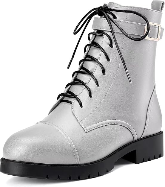 Femmes Bas Bloc Chunky Talon Heel Rond Bout Lacets Fermeture à Glissière Bottines Bureau Classique Chaussures