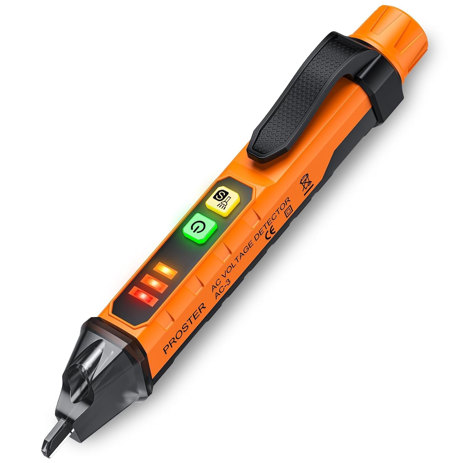 Stylo Testeur de Tension NCV 12-1000V/48V-1000V Détecteur de Tension Sensibiliité Réglable, Testeur de Stylo Sans Contact avec Lampe Torche, Test de Fil de Phase/Neutre